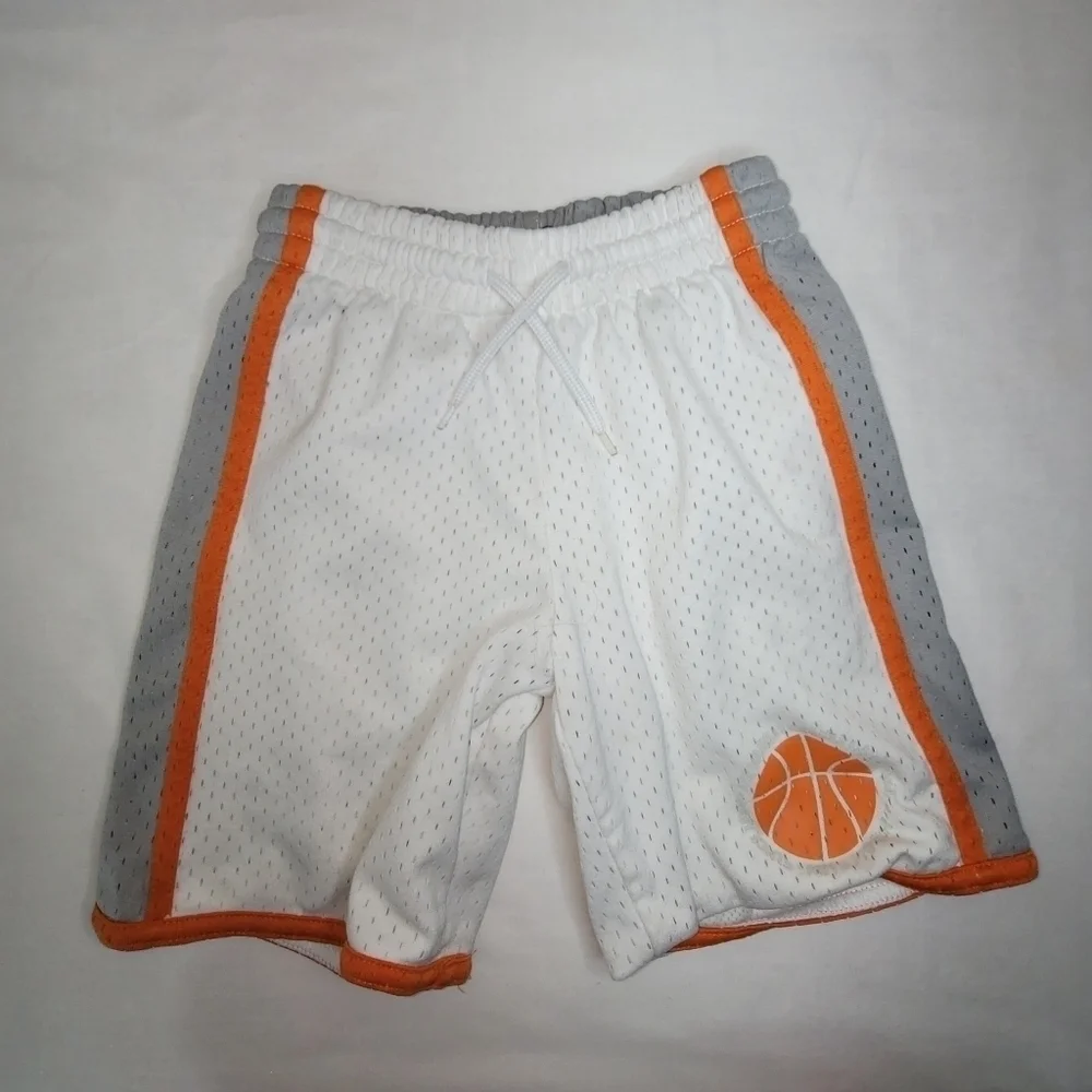 Old Navy White & Orange Basketball Shorts Boys Size 5 XS